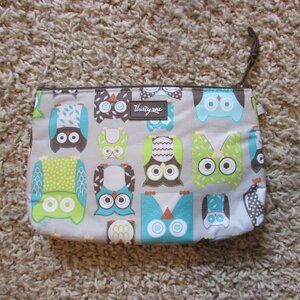 NEW Thirty One Insulated Zipper Pouch 8” Owl Makeup Bag Hoos Happy Water Resist